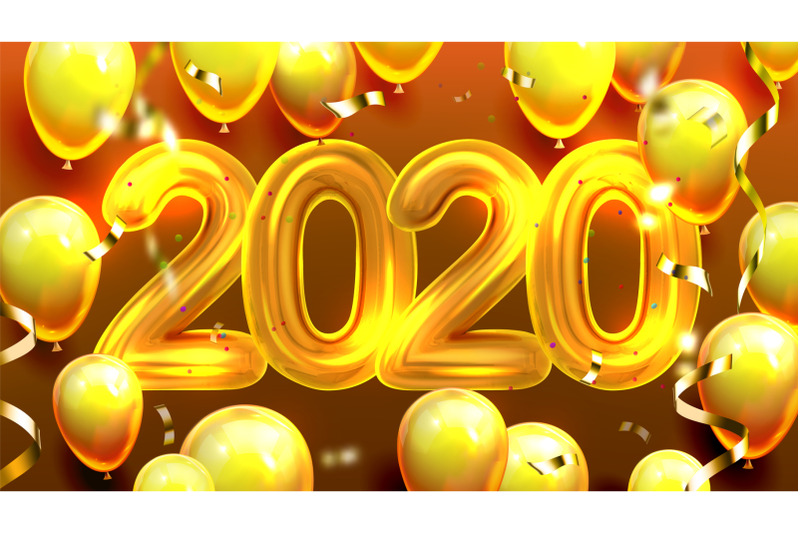 2020-decorated-balloons-and-confetti-banner-vector