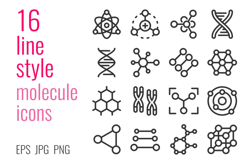 atoms-molecules-dna-chromosomes-icon-set