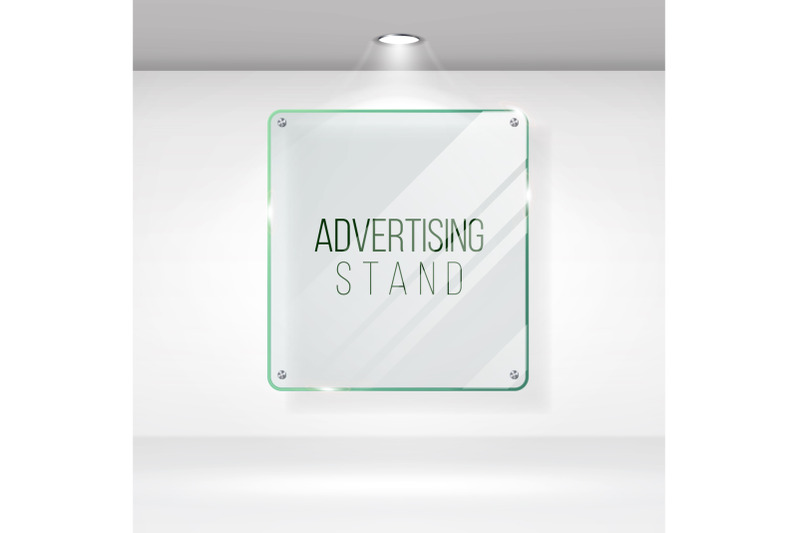 advertising-stand-glass-vector-realistic-glass-on-a-wall-with-lights-good-for-images-and-advertisement-banner-template-for-designers-vector-eps-10