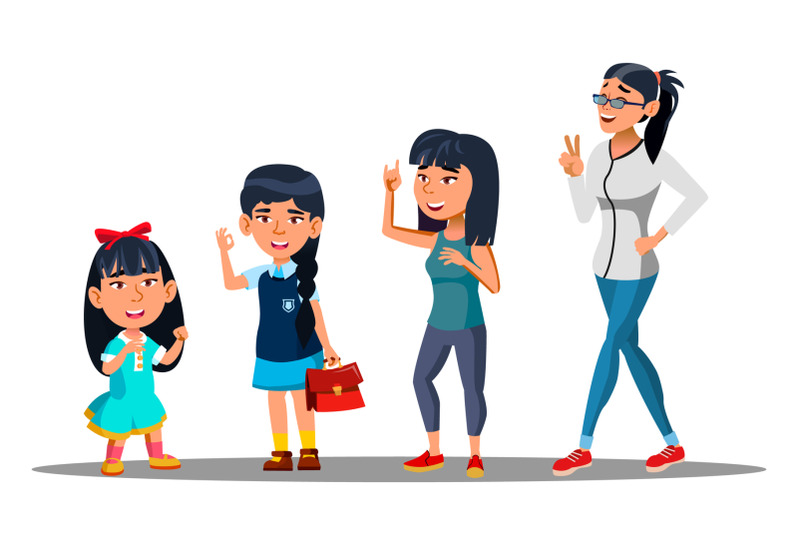 asiatic-generation-female-vector-mother-daughter-granddaughter-baby-teen-vector-isolated-illustration