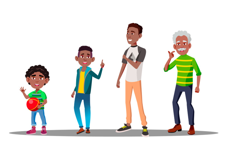 african-american-male-vector-grandfather-father-son-grandson-vector-isolated-illustration