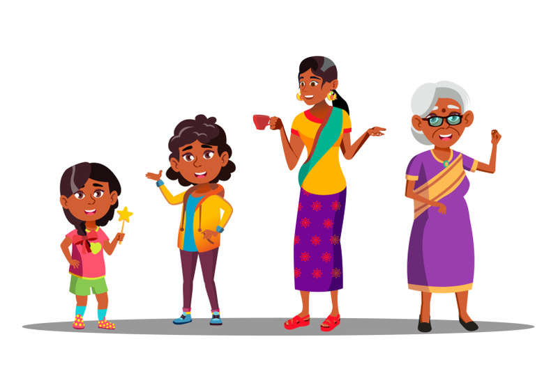 indian-generation-female-set-vector-grandmother-mother-daughter-granddaughter-baby-vector-isolated-illustration
