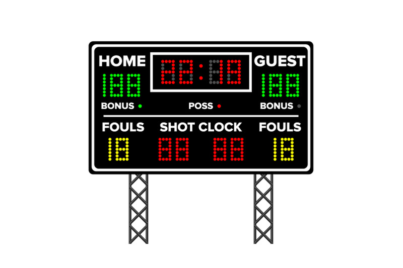 american-football-scoreboard-time-guest-home-electronic-wireless-scoreboard-timer-vector-illustration