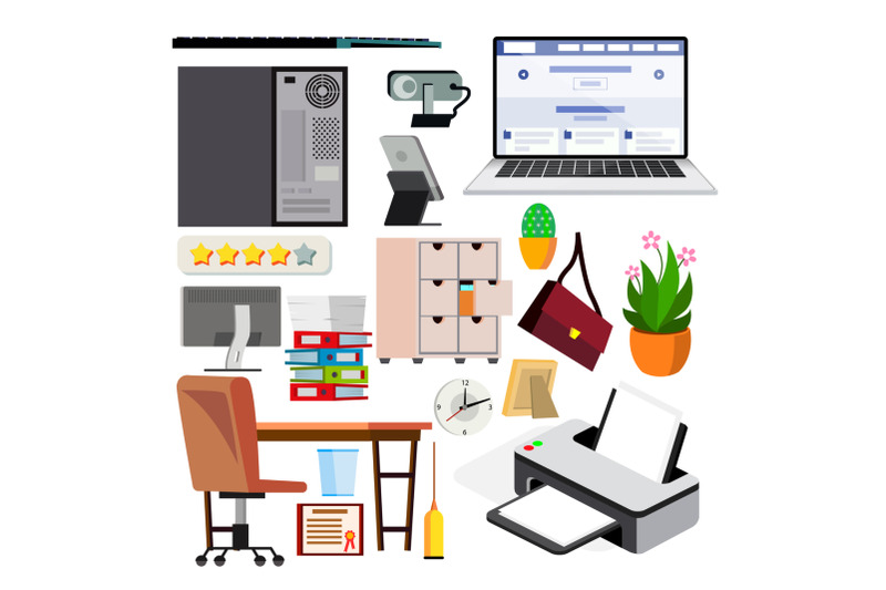 office-equipment-set-vector-computer-laptop-monitor-icons-business-workspace-hardware-and-gadgets-elements-isolated-flat-illustration