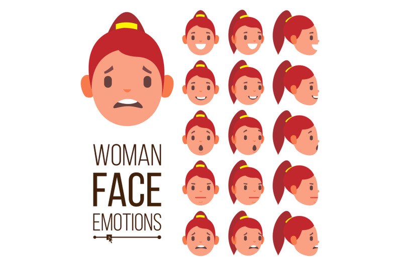 woman-emotions-vector-handsome-face-female-cute-joy-laughter-sorrow-girl-avatar-psychological-portraits-isolated-flat-cartoon-illustration