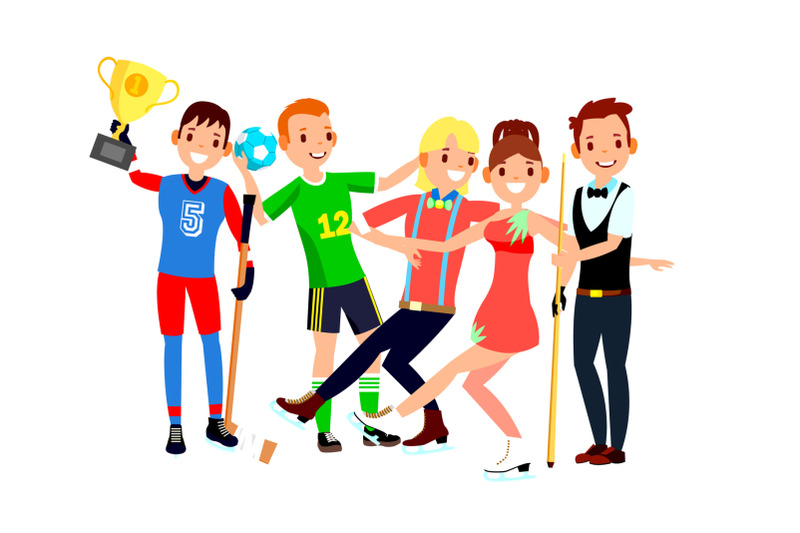 athlete-set-vector-man-woman-hockey-handball-figure-skating-snooker-group-of-sports-people-in-uniform-apparel-sportsman-character-in-game-action-flat-cartoon-illustration