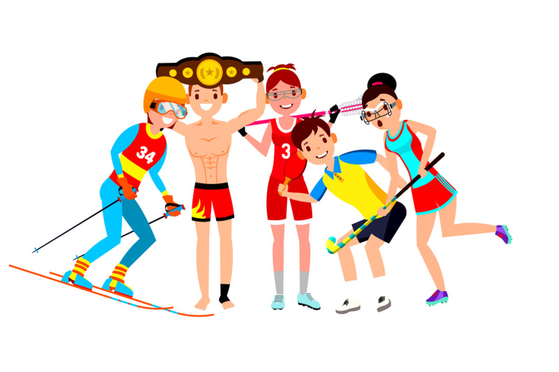 athlete-set-vector-man-woman-skiing-boxing-lacrosse-table-tennis-field-hockey-group-of-sports-people-in-uniform-apparel-sportsman-character-in-game-action-flat-cartoon-illustration