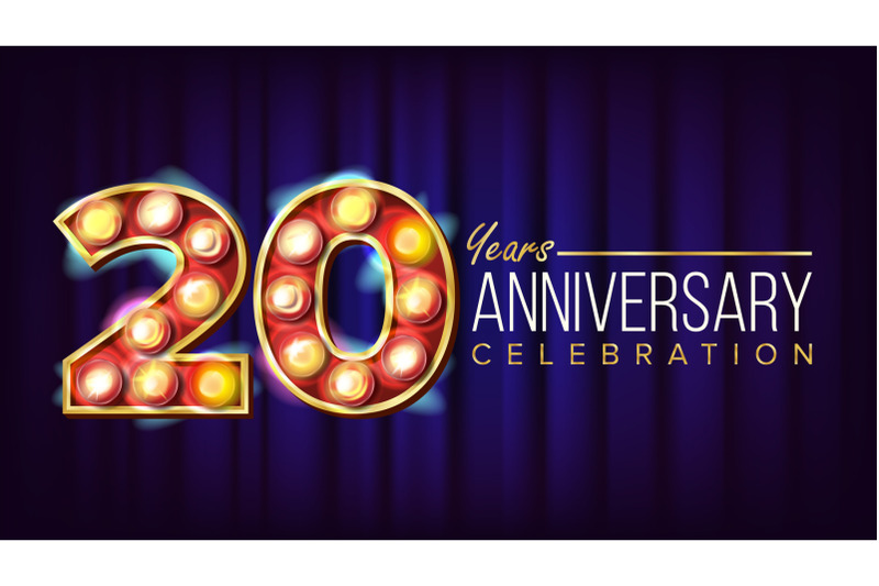 20-years-anniversary-banner-vector-twenty-twentieth-celebration-lamp-background-digits-for-flyer-card-wedding-advertising-design-business-blue-background-illustration