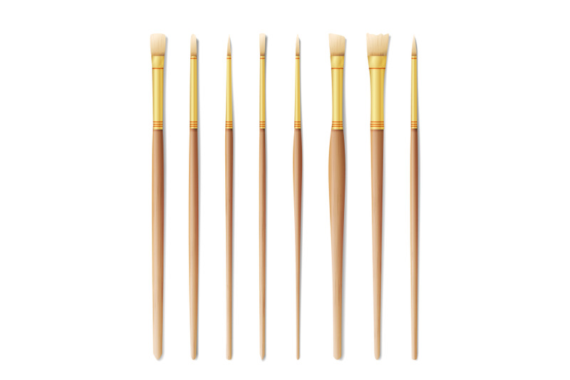 realistic-artist-paintbrushes-set-paint-brush-set-isolated-on-white-background-vector-collection-for-artist-design-watercolor-acrilic-or-oil-brushes-with-light-wooden-handle