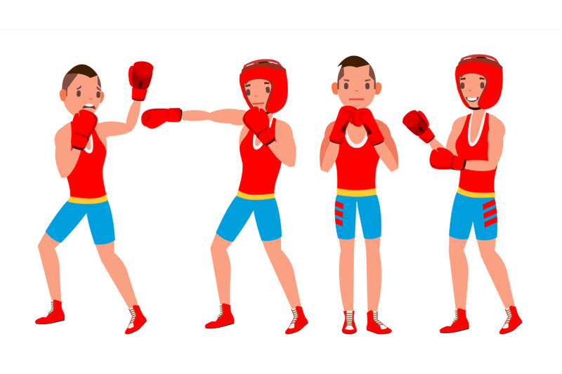 boxer-player-vector-strength-male-athlete-in-action-training-and-fighting-flat-cartoon-illustration