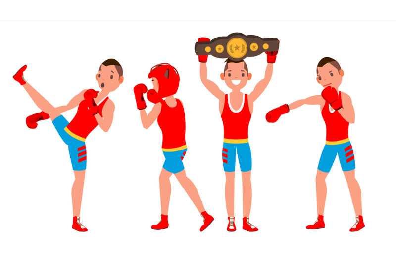 boxer-sportsman-vector-player-boxing-different-poses-sparring-match-isolated-on-white-cartoon-character-illustration