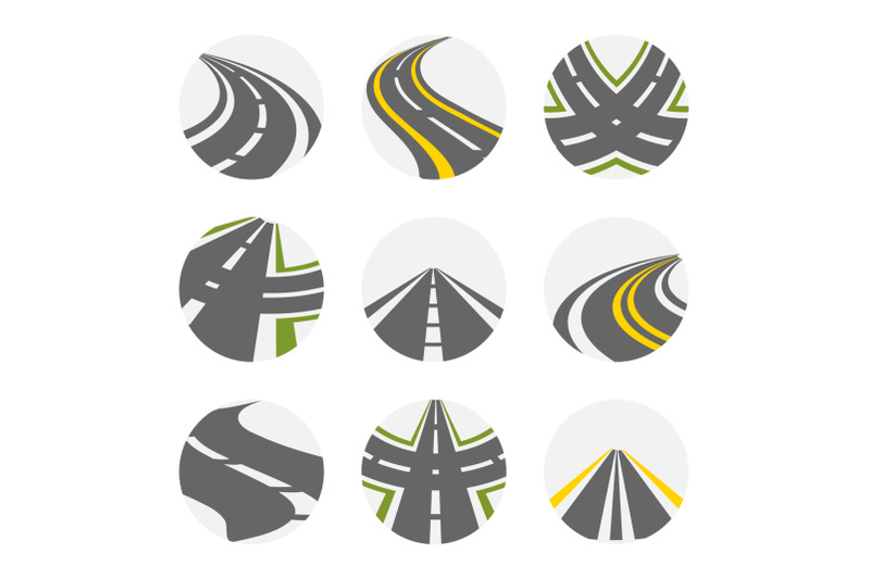 curving-road-vector-set
