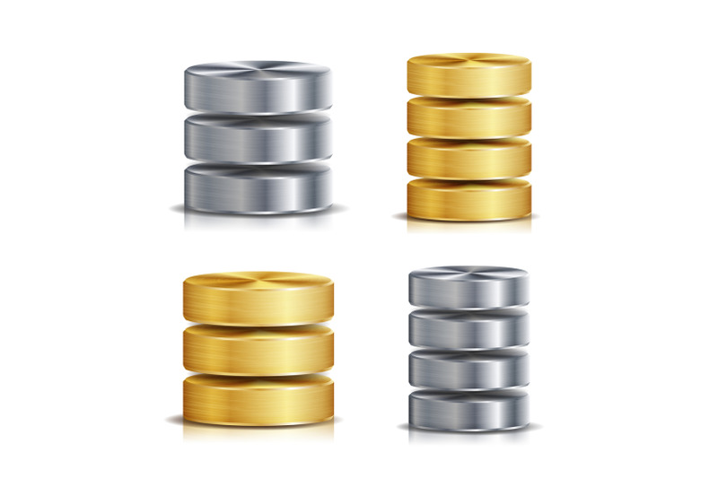 network-database-disc-icon-vector-set