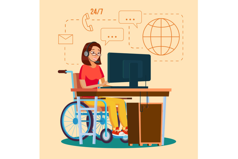 disabled-woman-working-vector-socialization-concept-wheelchair-with-person-isolated-flat-cartoon-character-illustration