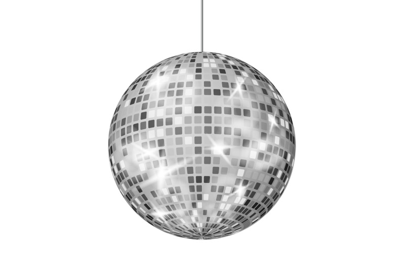 Silver Disco Ball Vector. Dance Night Club Retro Party Classic Light ...