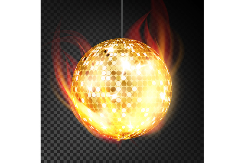 gold-disco-ball-vector-realistic-yellow-dance-night-club-ball-in-burning-style-isolated-on-transparent-background-illustration