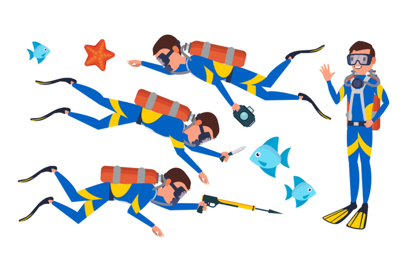 scuba-diver-vector-snorkeling-diving-underwater-isolated-flat-cartoon-character-illustration