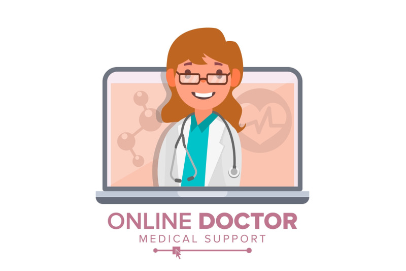 online-doctor-woman-vector-medical-consultation-concept-design-female-look-out-laptop-online-medicine-support-isolated-flat-illustration