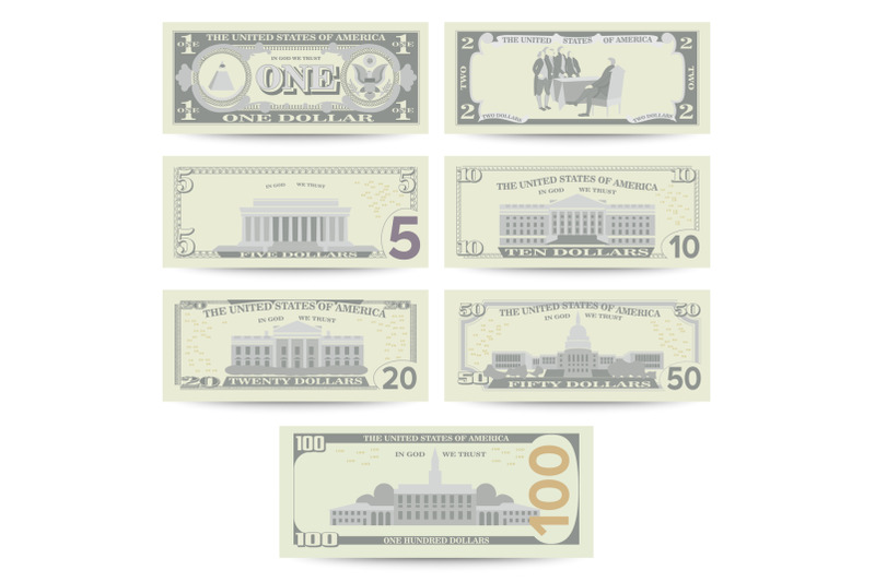 dollars-banknote-set-vector-cartoon