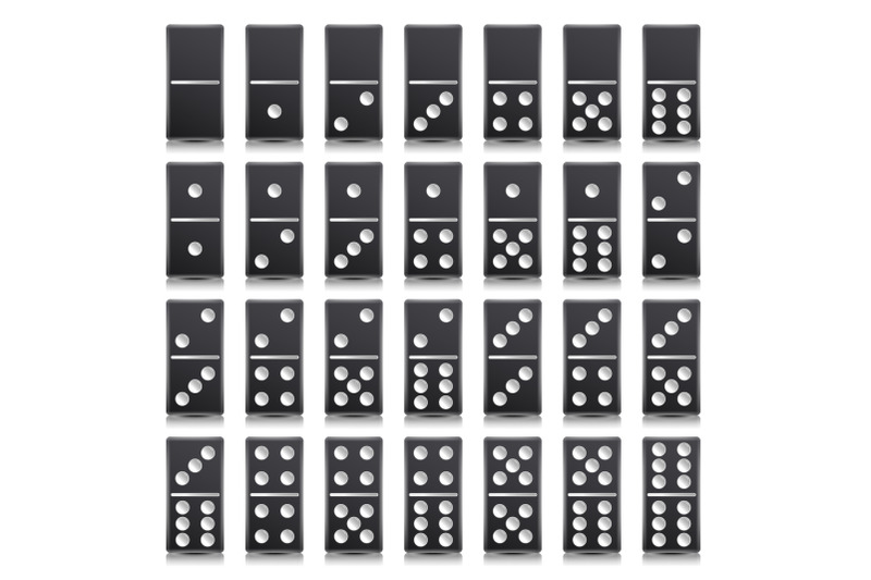 domino-full-set-vector-realistic-illustration-black-color-classic-game-dominoes-bones-isolated-on-white-top-view-for-a-game-28-pieces