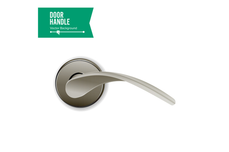 door-handle-vector-realistic-classic-element-isolated-on-white-background-metal-door-handle-lock-stock-illustration