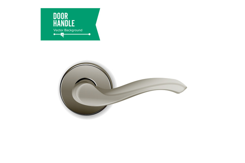 door-handle-vector-realistic-classic-element-isolated-on-white-background-metal-door-handle-lock-stock-illustration