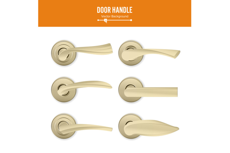 door-handle-vector-set-realistic-classic-element-isolated-on-white-background-metal-gold-door-handle-lock-stock-illustration