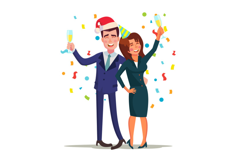 corporate-christmas-party-vector-smiling-drunk-man-and-woman-relaxing-celebrating-winter-concept-end-of-the-years-party-at-restaurant-or-office-isolated-flat-cartoon-character-illustration