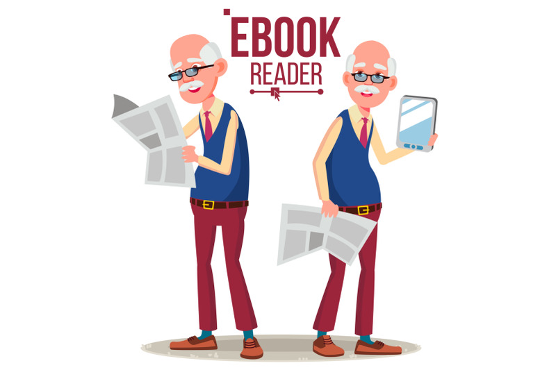 e-book-reader-vector-old-man-paper-book-vs-e-book-isolated-flat-cartoon-illustration