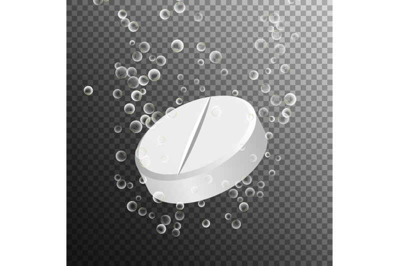 effervescent-medicine-fizzy-tablet-dissolving-white-round-pill-falling-in-water-with-bubbles-transparent-background-3d-realistic-illustration