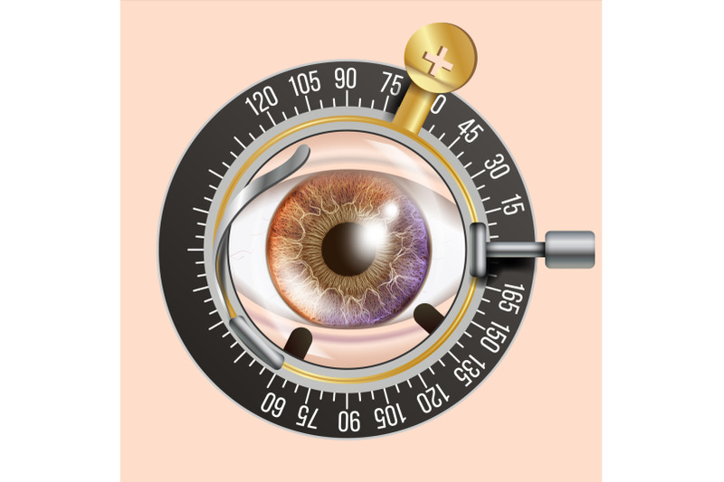 eye-test-banner-vector-trail-frame-diagnostic-equipment-optometrist-check-care-illustration