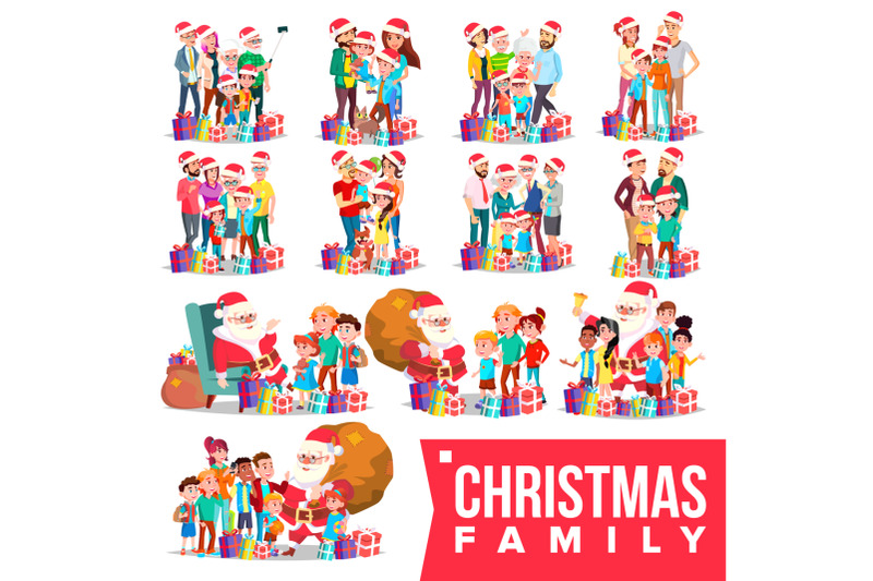 christmas-family-portrait-set-vector-full-happy-family-traditional-event-santa-hats-merry-christmas-happy-new-year-gifts-parents-grandparents-children-greeting-postcard-design-illustration