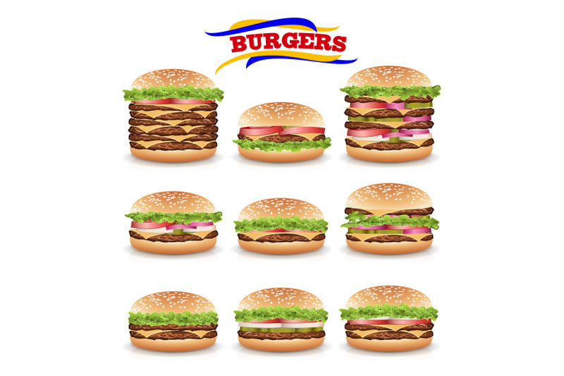 fast-food-realistic-burger-vector-set