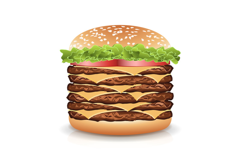 fast-food-realistic-burger-vector-big-burger-icon