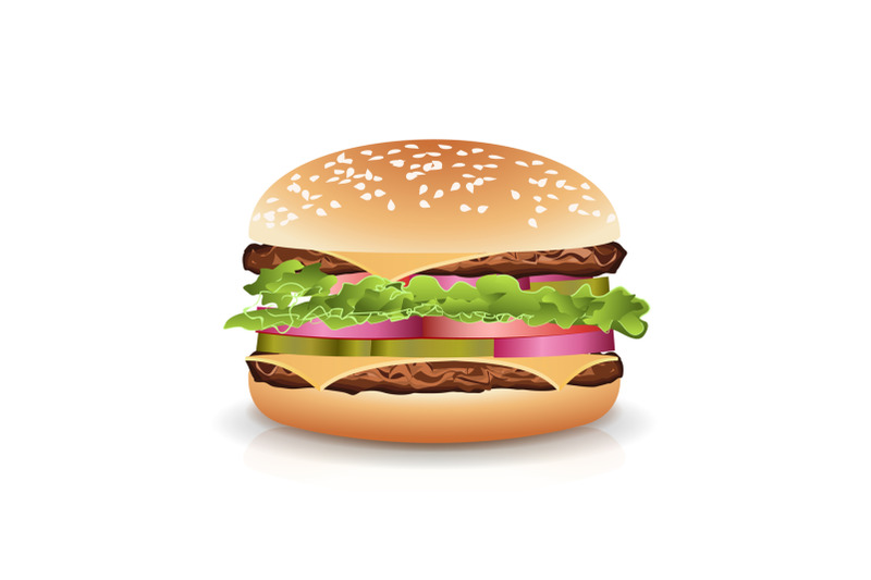 fast-food-realistic-burger-vector-big-burger-icon