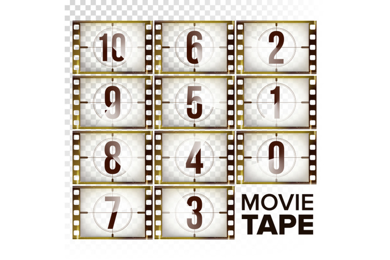 film-countdown-numbers-10-0-vector-monochrome-brown-grunge-film-strip-elements-of-cinema-start-of-the-retro-film-counting-down-timer-animation-isolated-on-transparent-background-illustration