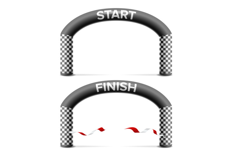 finish-start-line-arch-isolated-vector-sport-event-triathlon-skiing-marathon-racing-concept-isolated-on-white-illustration