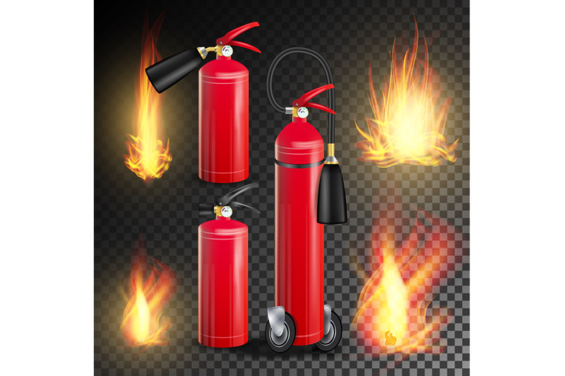 red-fire-extinguisher-vector-fire-flame-sign-isolated-on-transparent-background-illustration