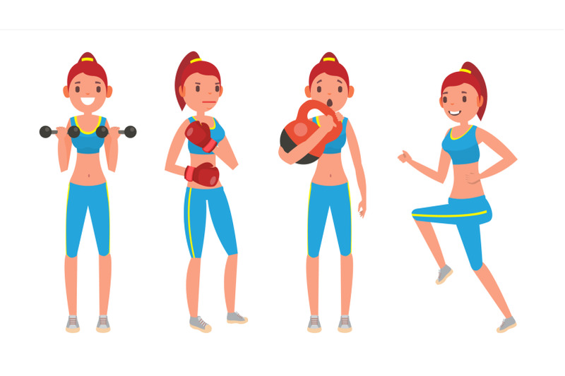 fitness-girl-vector-set-modern-workout-with-stretching-weights-healthy-lifestyle-cartoon-character-illustration