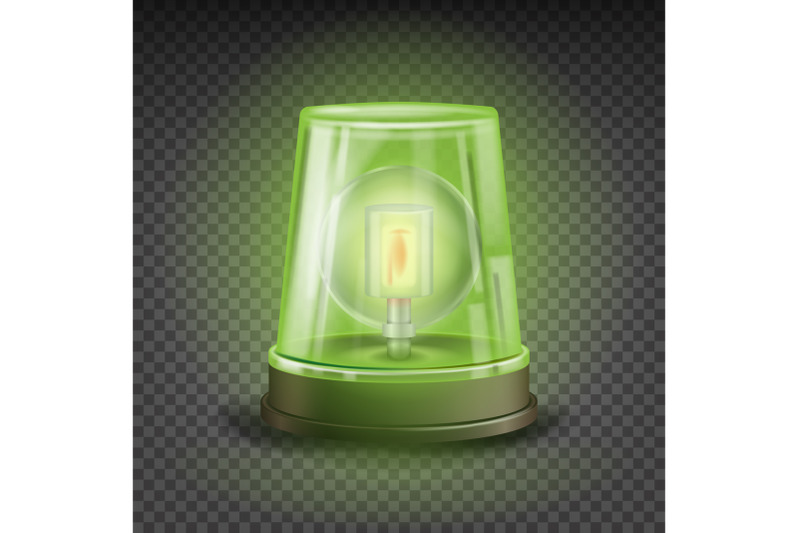 green-flasher-siren-vector-realistic-object-light-effect-rotation-beacon-warning-and-emergency-flashing-siren-isolated-on-transparent-background-illustration