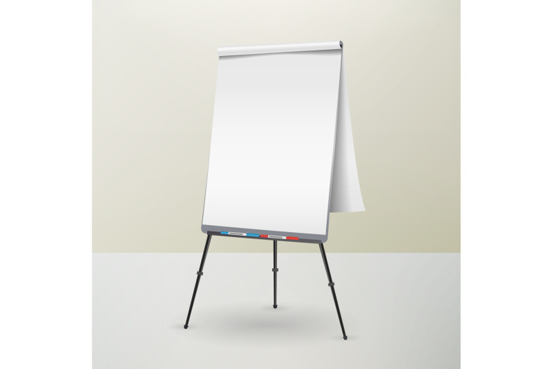 flip-chart-isolated-vector-blank-sheet-of-paper-on-a-tripod-isolated-illustration