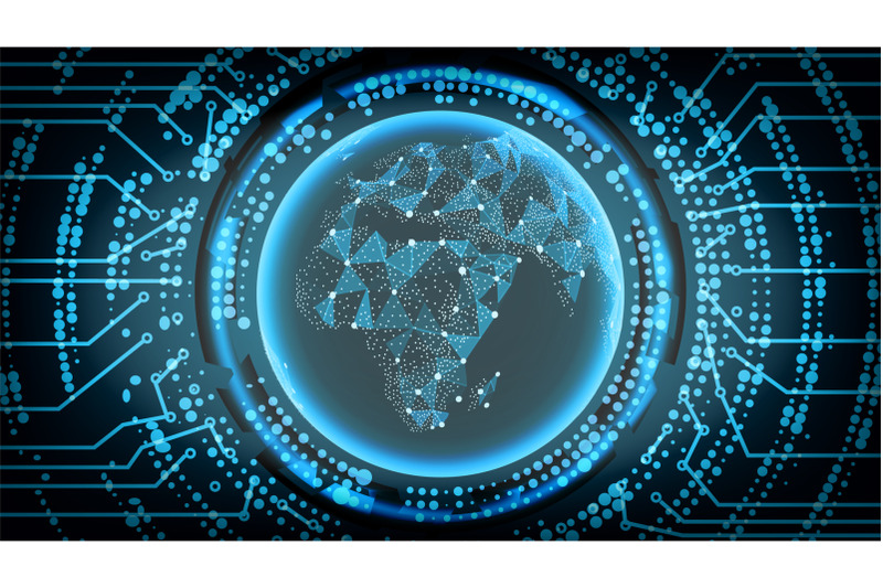 future-technology-cyber-concept-background-africa-vector-illustration