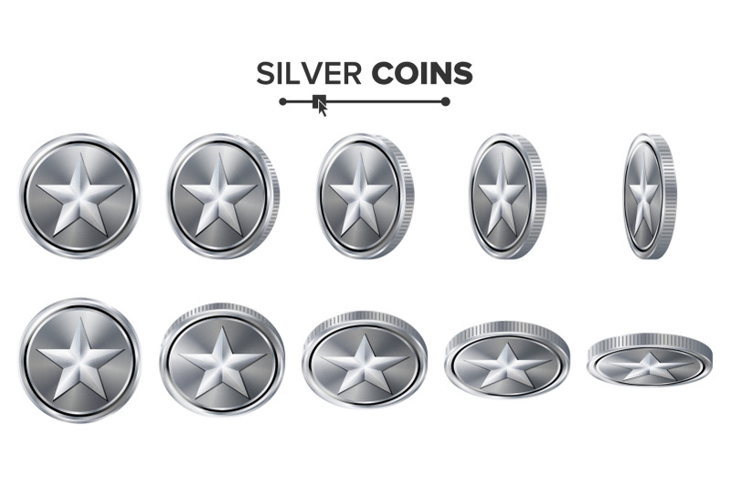 game-3d-silver-coin-vector-with-star-flip-different-angles-achievement-coin-icons-sign-success-winner-bonus-cash-symbol-illustration-isolated-on-white-for-web-game-or-app-interface