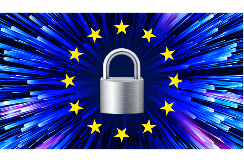 gdpr-background-vector-padlock-stars-security-web-banner-blue-matrix-internet-regulation-illustration