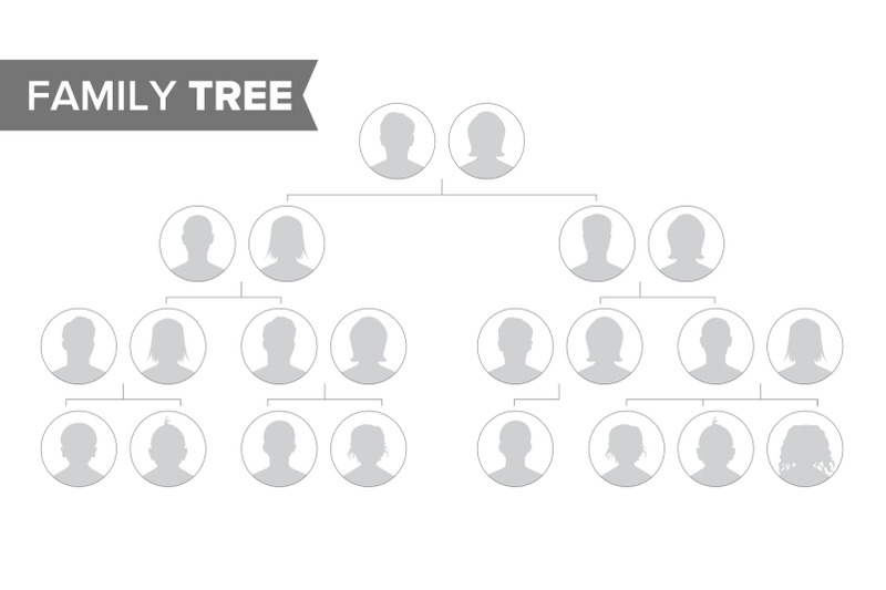 genealogical-tree-template-vector-family-history-tree-with-default-people-portraits-family-tree-chart-illustration