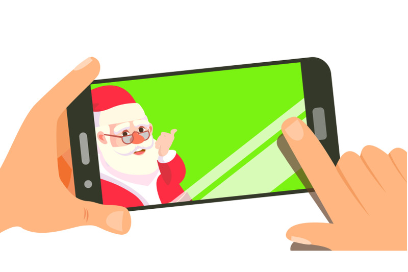 smart-phone-with-cute-santa-vector-merry-christmas-and-happy-new-year-shopping-sale-concept-isolated-illustration