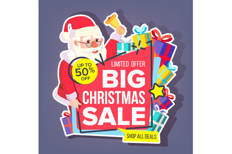 christmas-big-sale-sticker-vector-santa-claus-black-friday-winter-bright-design-promo-icon-price-tag-label-isolated-illustration