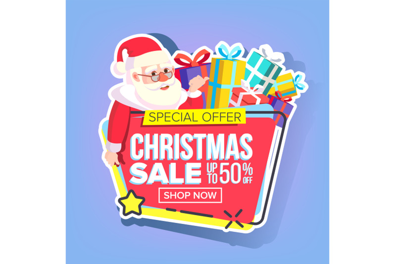 christmas-sale-sticker-vector-santa-claus-shopping-concept-black-friday-holiday-cheap-sign-discount-tag-special-offer-banner-isolated-illustration