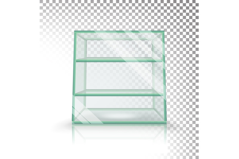 empty-transparent-glass-box-cube-vector-3d-realistic-glass-showcase-with-shelves