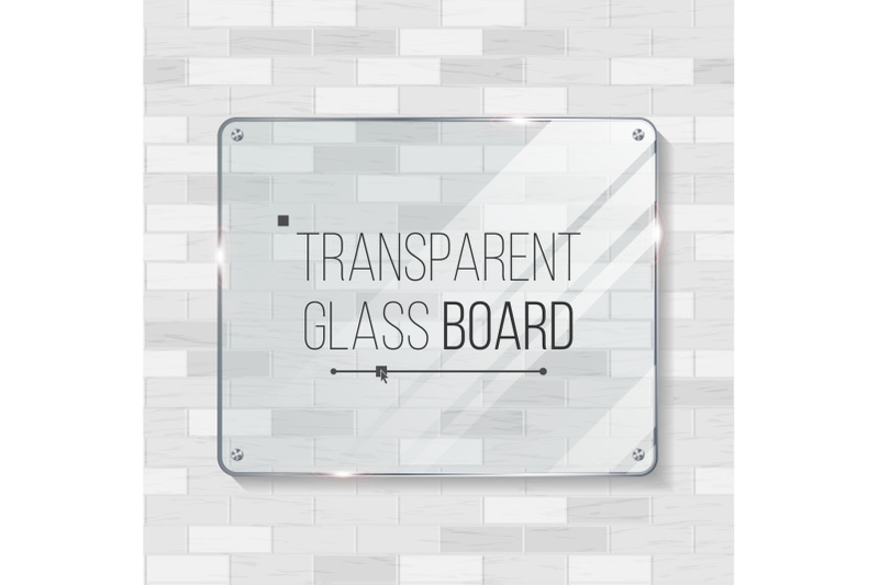 transparent-glass-board-vector-decorative-graphic-design-element-plastic-or-glass-frame-template-illustration